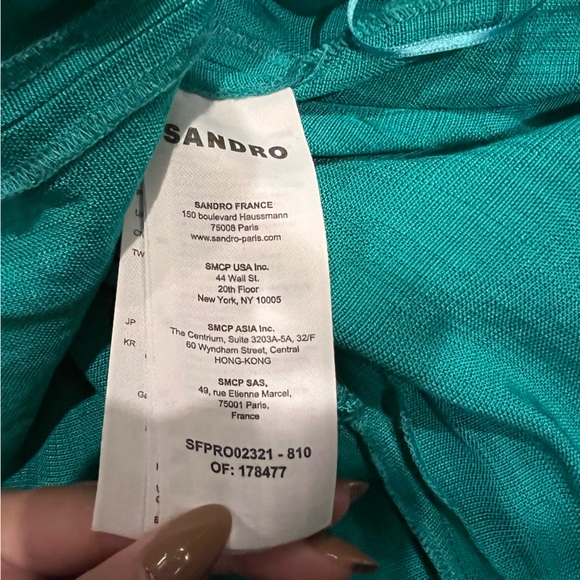 Sandro Liv Cut-Out Dress in Teal - Picture 7 of 7